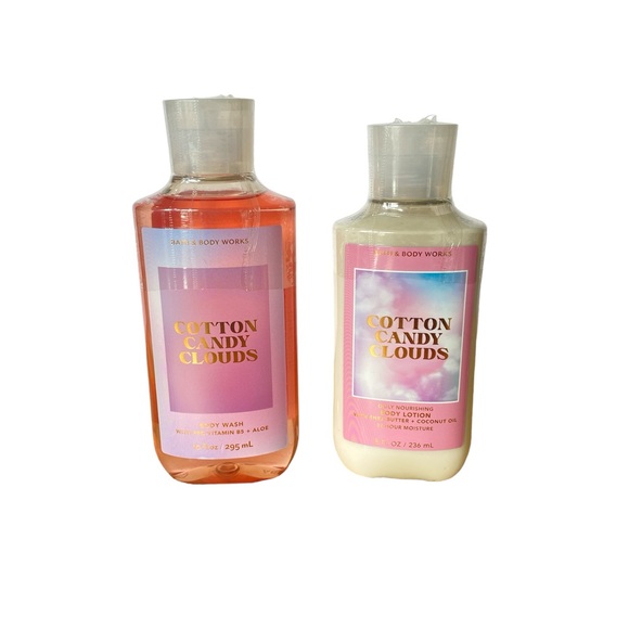 Bath & Body Works Cotton Candy Clouds Shower Gel Body Wash & Body Lotion Set - Picture 1 of 3